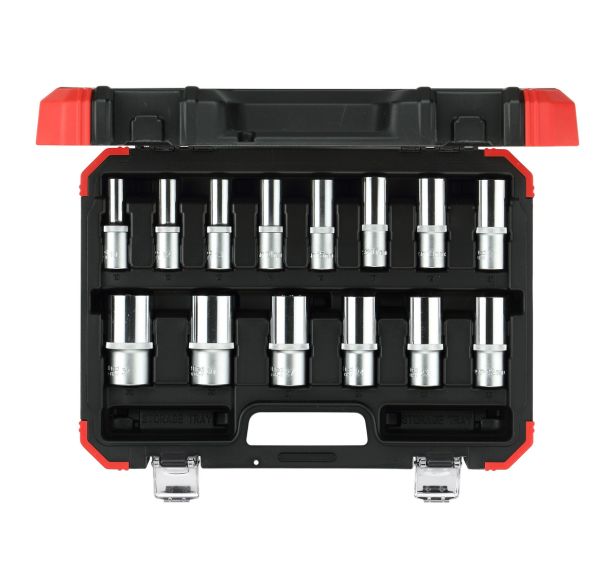 Jeu de douilles 1/2'' hex 10-32mm 14 pcs
