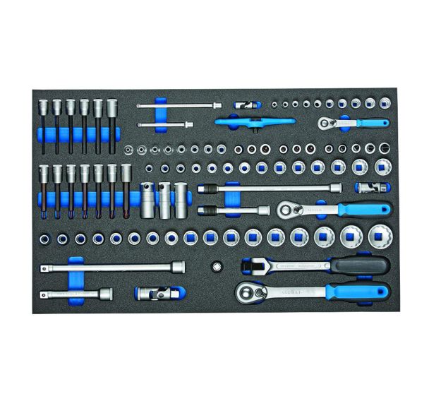 Jeu de douilles 1/4''-3/8''-1/2'' dans le module Check-Tool, 91 pcs