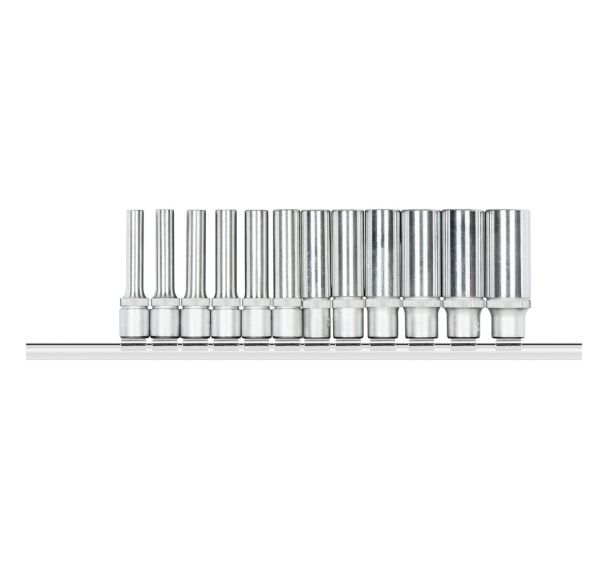 Jeu de douilles 1/4'' hex + barre 12 pcs
