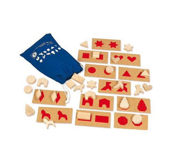 Jeu de reconnaissance visuelle et tactile de formes ou tridimensionnelles : perception tactile 1