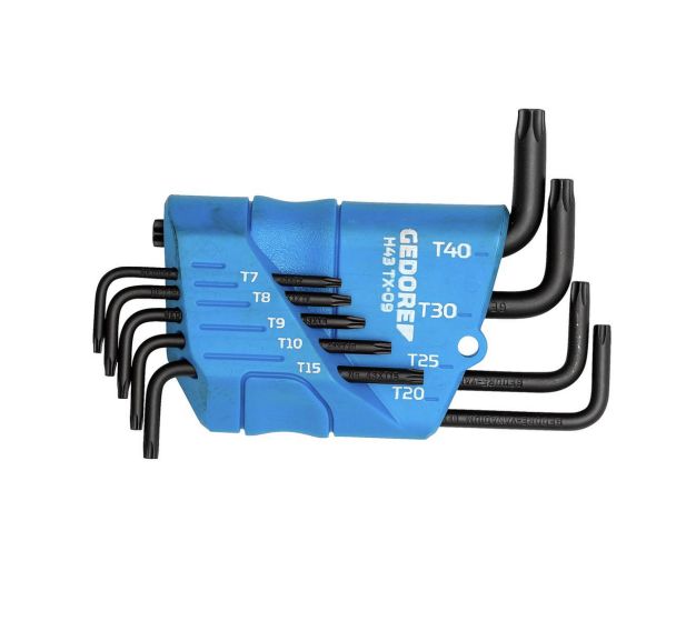 Jeu de tournevis coudé dans le support 9 pcs TX T7-T40