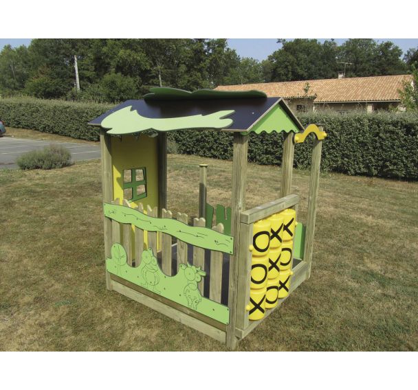 Jeu d'extérieur Cabane Robinson simple avec morpion scellement direct