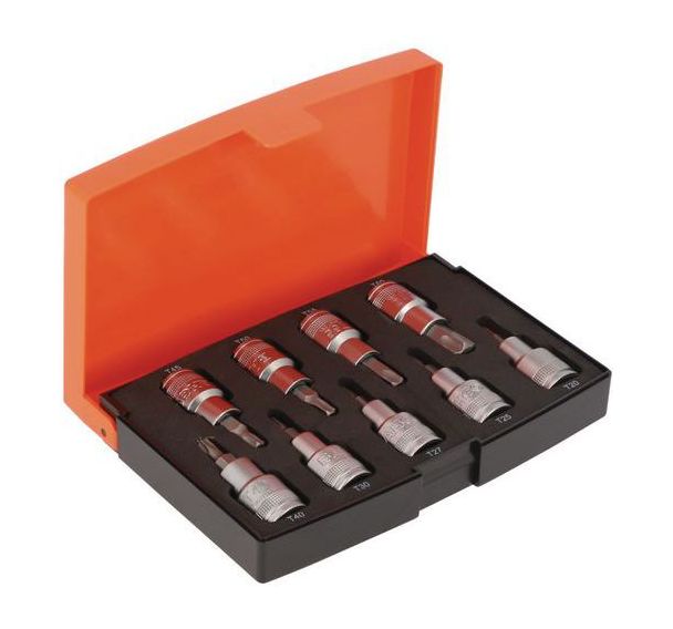 Jeu douilles 1/2"'' embouts Torx 9 pièces