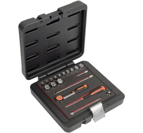 Jeu douilles 1/4" 6 pans métriques - 19 pièces