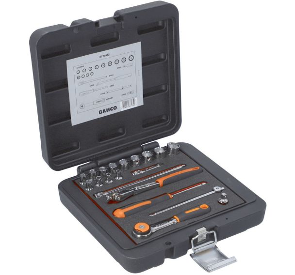 Jeu douilles 1/4" 6 pans métriques cliquet - 20 pièces