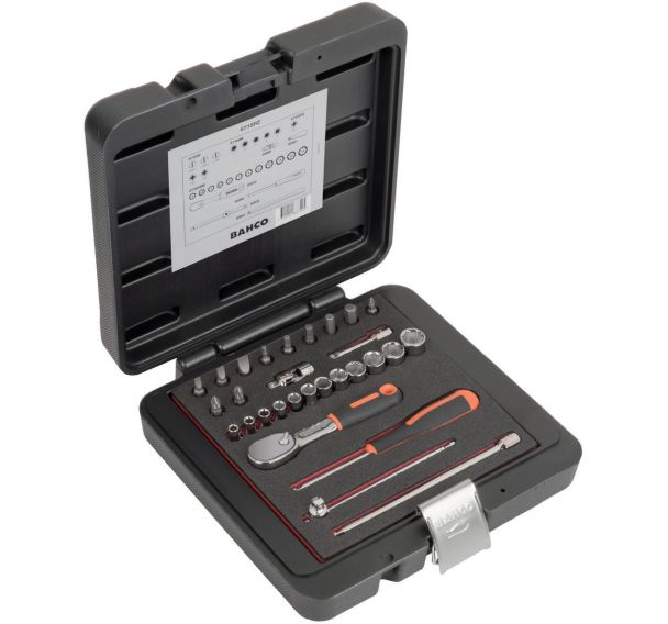 Jeu douilles 1/4" 6 pans métriques cliquet - 25  pièces
