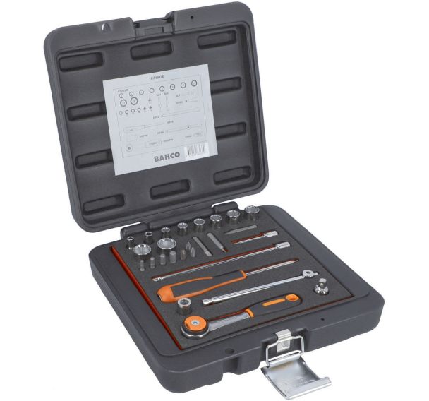 Jeu douilles 1/4" 6 pans métriques cliquet - 27 pièces