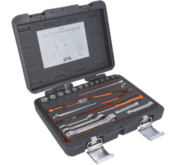 Jeu douilles 1/4" 6 pans métriques et cliquet poire