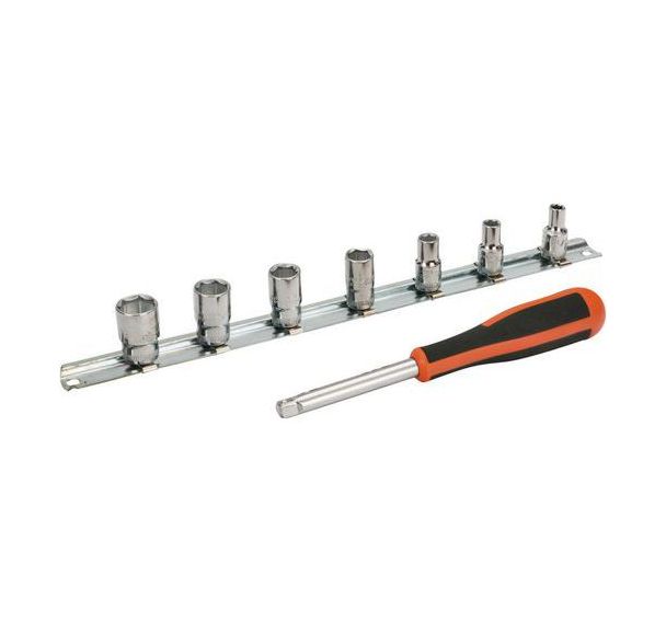 Jeu douilles 1/4" 6 pans pouces avec rallonge