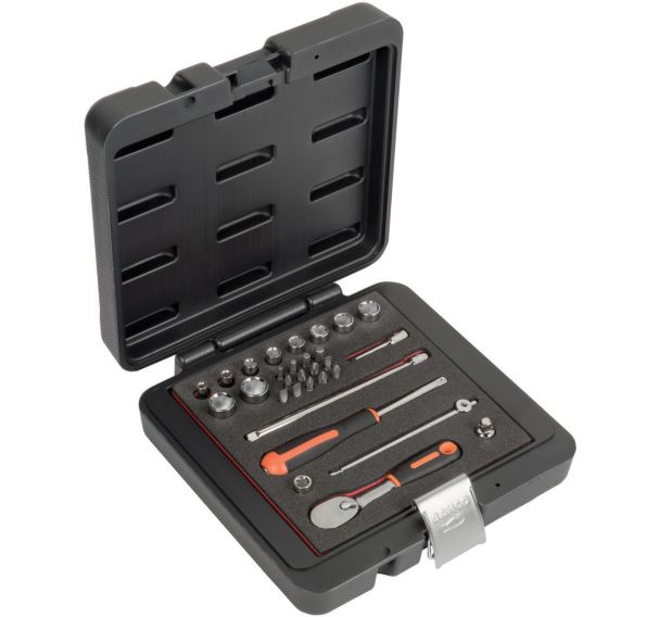 Jeu douilles 1/4" et cliquet poire/embouts/adaptateur