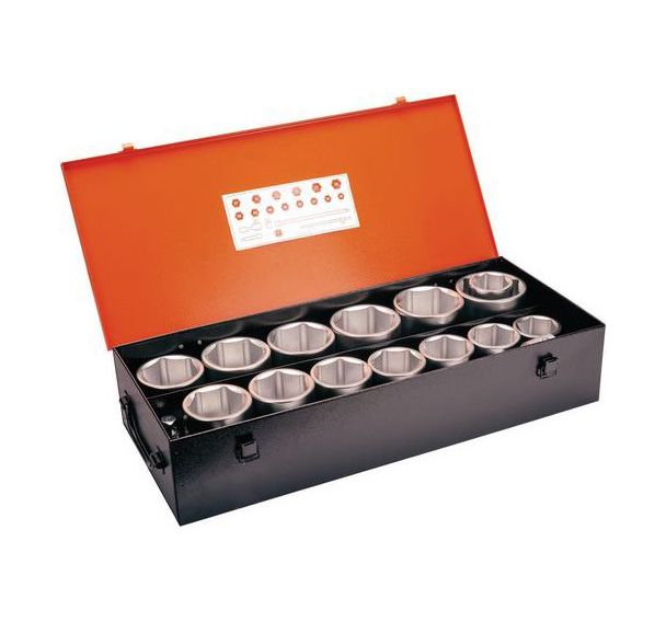 Jeu douilles 1" 6 pans cliquet tête ronde/adaptateur