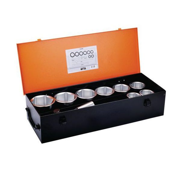 Jeu douilles 1" 6 pans métriques et cliquet tête ronde