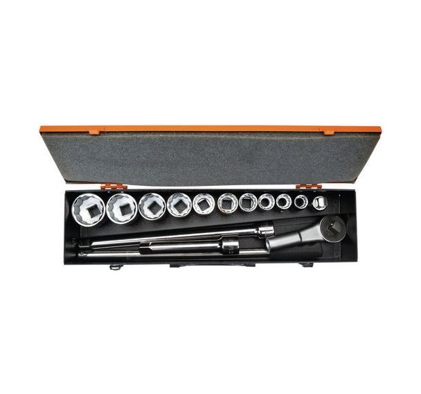 Jeu douilles 3/4" 12 pans métrique cliquet - 15 pièces