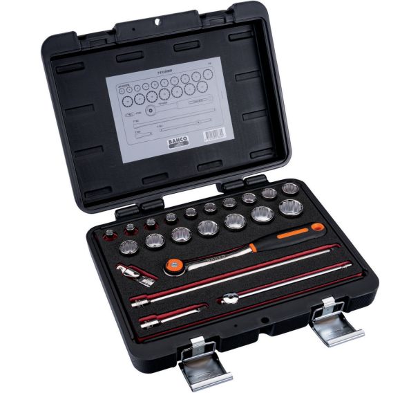 Jeu douilles 3/8" 12 pans métriques + cliquet tête ronde