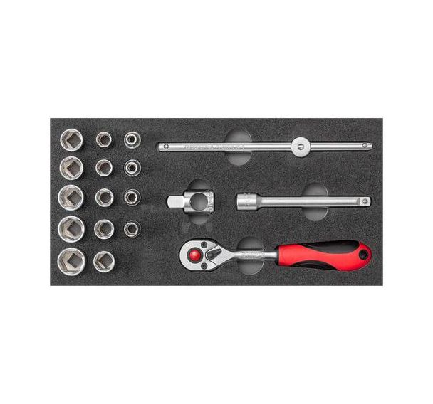 Jeu douilles 3/8'' dans le module 2/6 CT 18pcs R22150020
