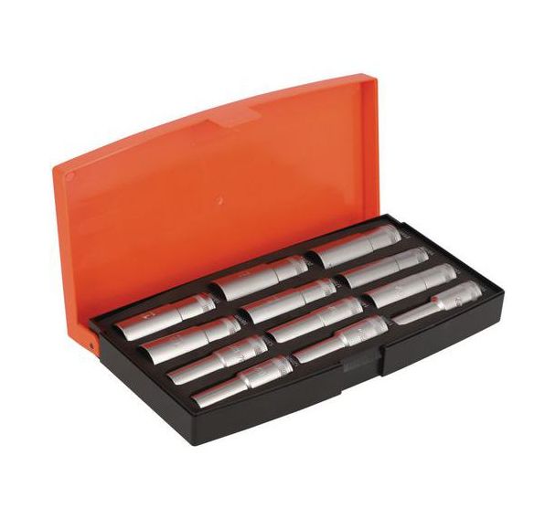 Jeu douilles longues 1/2" 6 pans métriques et cliquet