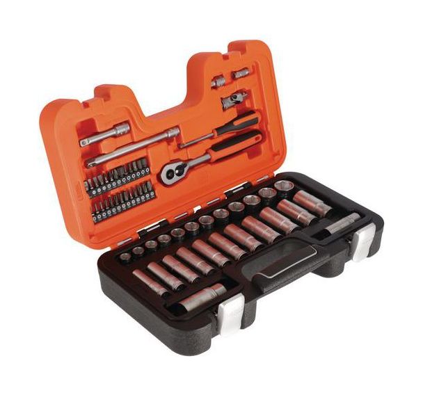 Jeu douilles longues 1/4" + 3/8" 6 pans et cliquet