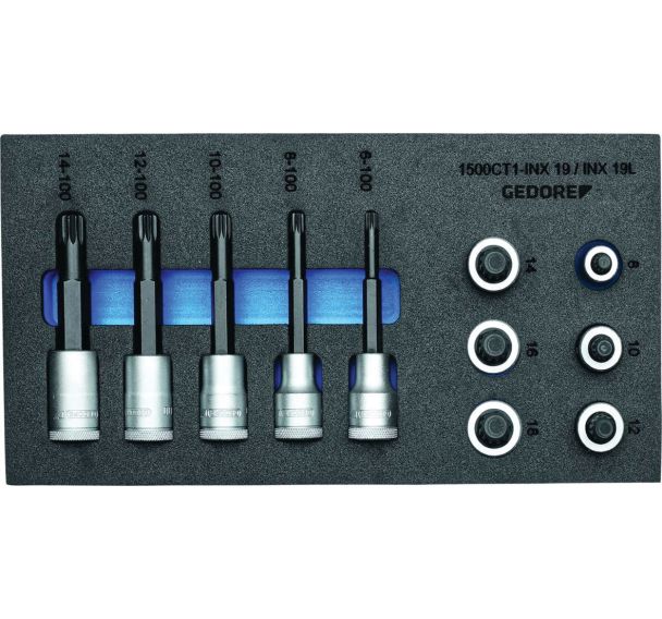 Jeu douilles tournevis 1/2'' en module 1/3 1500CT1-INX19LK