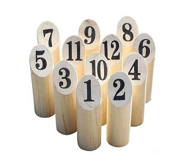Jeu number Kubb quilles finlandaises bois