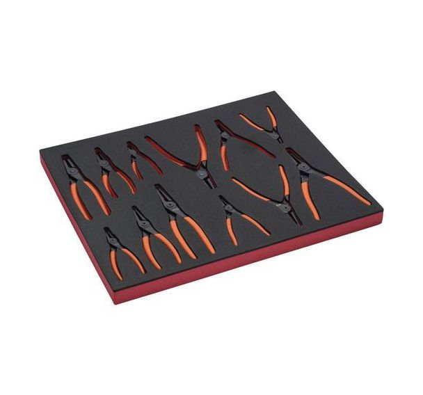 Jeu pinces à circlips module mousse 3/3 Fit&Go 12  pièces