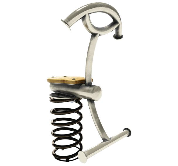 Jeu ressort 1 place arceau horizontal inox/robinier