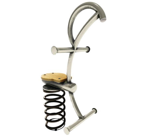 Jeu ressort 1 place arceau vertical inox/robinier