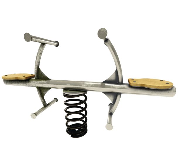 Jeu ressort 2 places inox/robinier