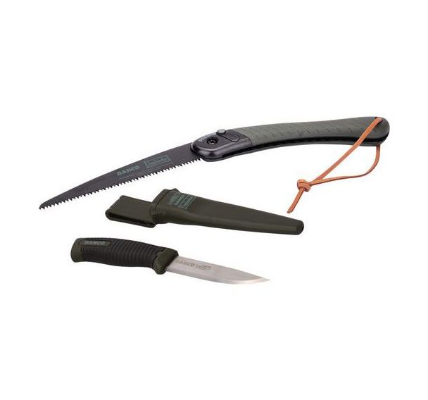 Jeu scie repliable et couteau Laplander poignée bimatière