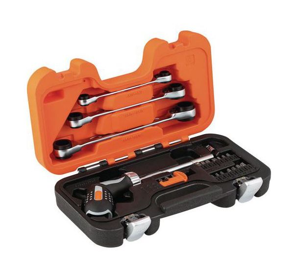 Jeu tournevis porte-embout à cliquet 1/4" - 25 pièces