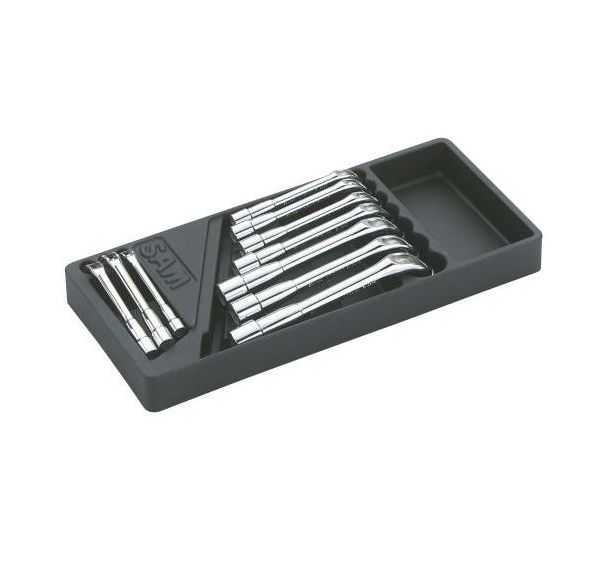 Jeux de 10 clés à pipe débouchées 6/6 pans en module ABS