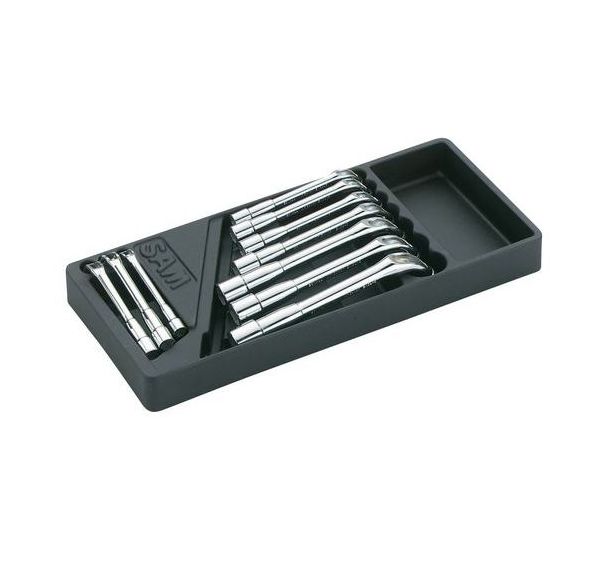 Jeux de 10 clés à pipe débouchées polies 6 et 12 pans