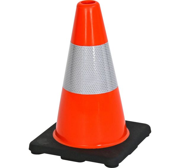 Jeux de 5 cônes lesté 30 cm avec bande de classe 2 orange