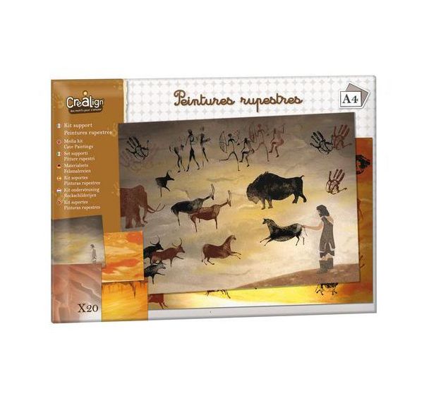 Kit 20 feuilles A4 en 4 paysages rupestres