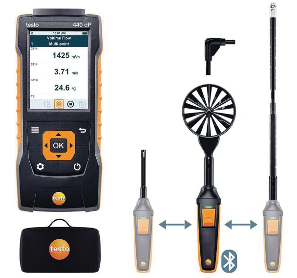 Kit 2 vitesse d'air avec Bluetooth® - Testo 440 delta P