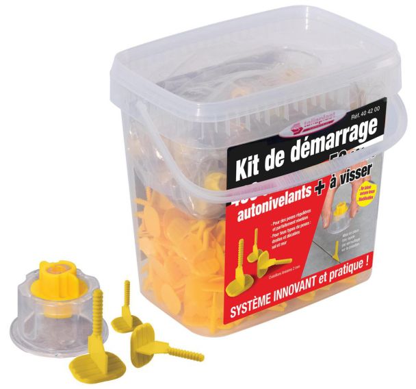 Kit 400 croisillons auto-nivelants 2mm + 50 têtes à visser