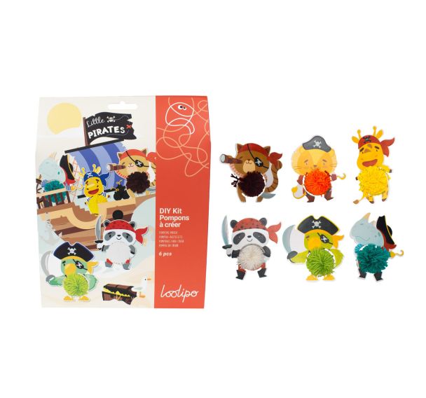 Kit 6 pompons à fabriquer ''petits pirates''