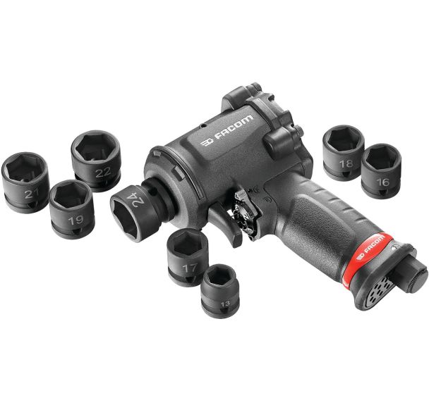 Kit 8 douilles impact courtes + clé à chocs ultra compacte NS.1600F