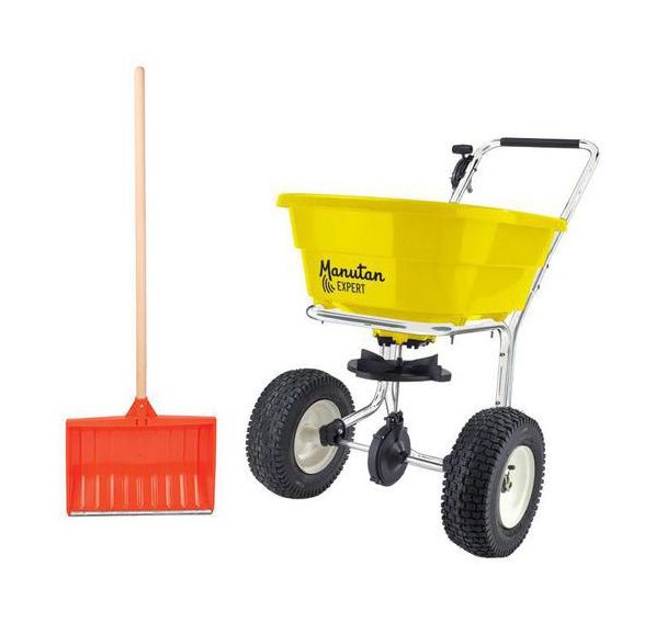 Kit Neige : Epandeur pneumatique 40L + Poussoir à neige