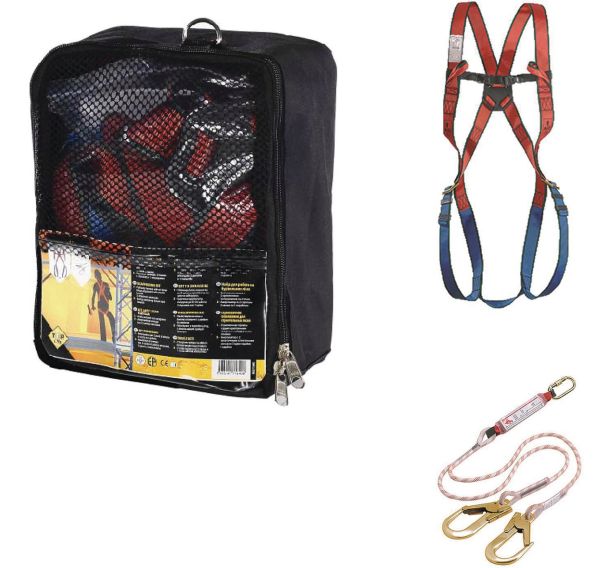 Kit antichute échafaudage harnais et longe double