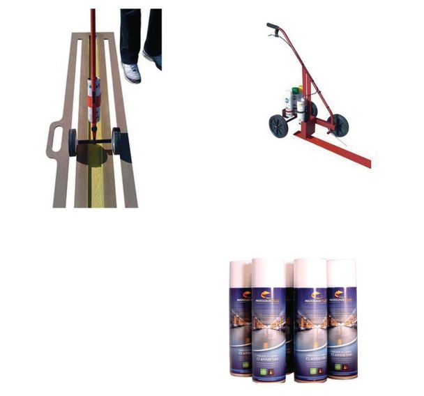 Kit canne de traçage + pochoir + 6 aérosols