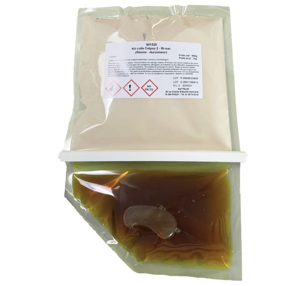 Kit colle colpoz 2 - bi-sac (résine + durcisseur) 1 kg