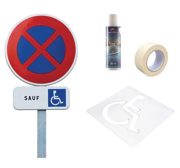 Kit complet HANDICAP panneau + pochoir