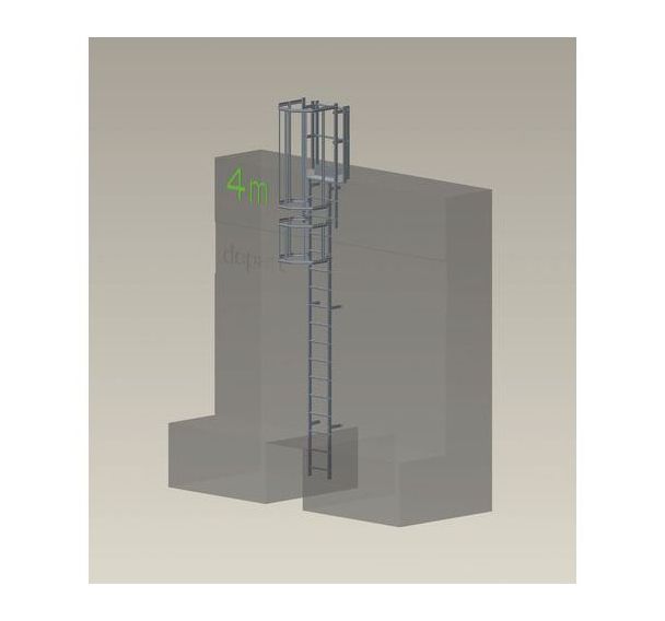 Kit complet échelle à crinoline - Hauteur 4 m