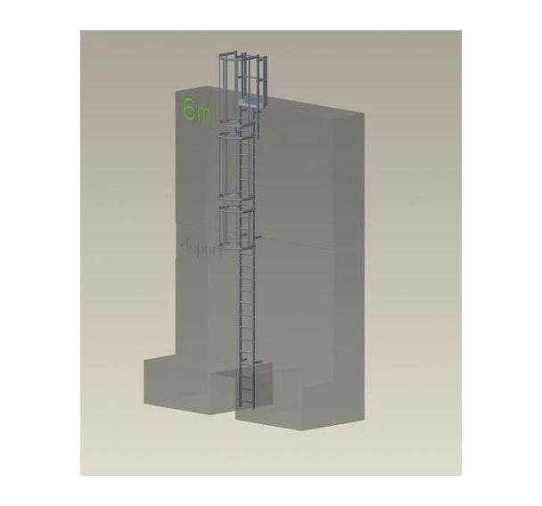 Kit complet échelle à crinoline - Hauteur 6,50 m