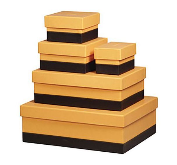 Kit de 5 boîtes de rangement, en similicuir