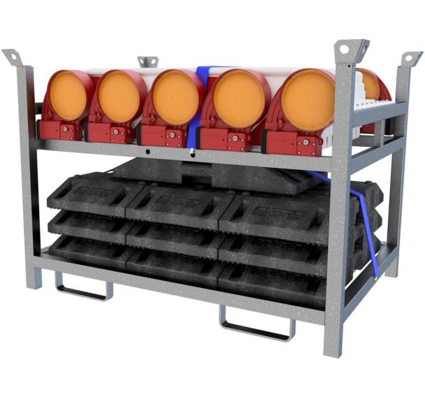 Kit de balises Bast sur palette de stockage