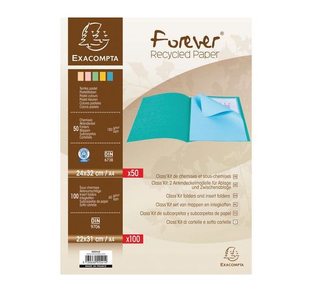 Kit de classement 50 chemises et 100 sous-chemises pour A4