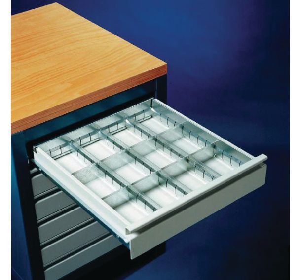 Kit de compartimentage pour tiroir - Acier - 12 compartiments
