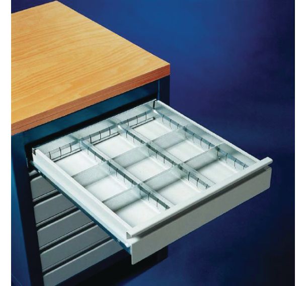 Kit de compartimentage pour tiroir - Acier - 9 compartiments