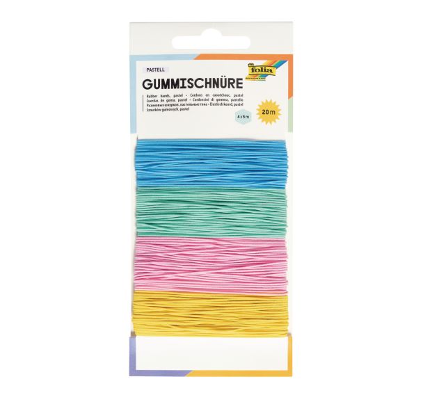 Kit de cordons en caoutchouc PASTEL, 4x5m